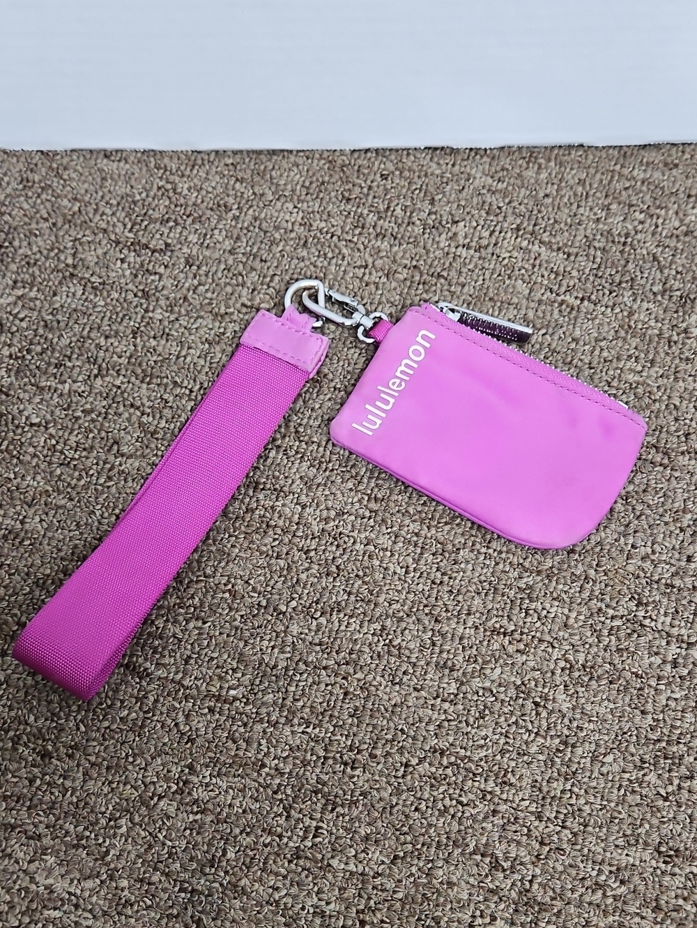 Lululemon Hot Pink Keychain Strap & Wristlet Pouch